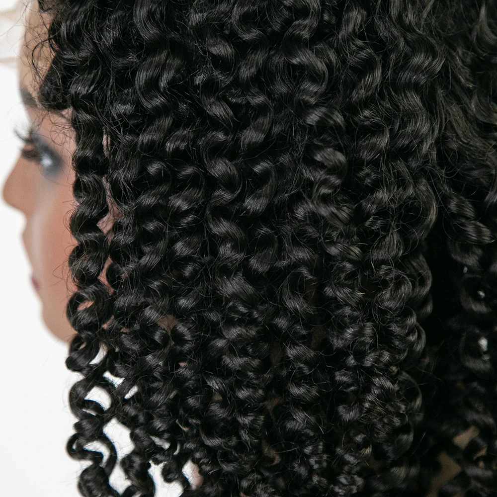 18 Inch 150% Density Curly Natural Color 5x5 Lace Front Wig for Sale Y51122 - Image 4