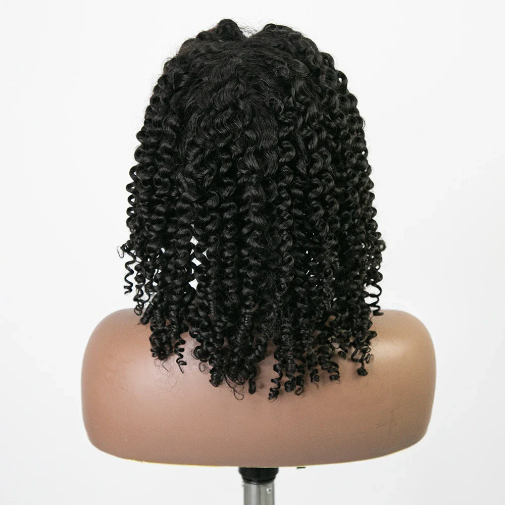 18 Inch 150% Density Curly Natural Color 5x5 Lace Front Wig for Sale Y51122 - Image 5