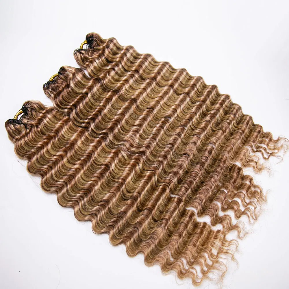 #27/30/613 Mix Color Blend Deep Wave Human Crochet Hair - Image 4