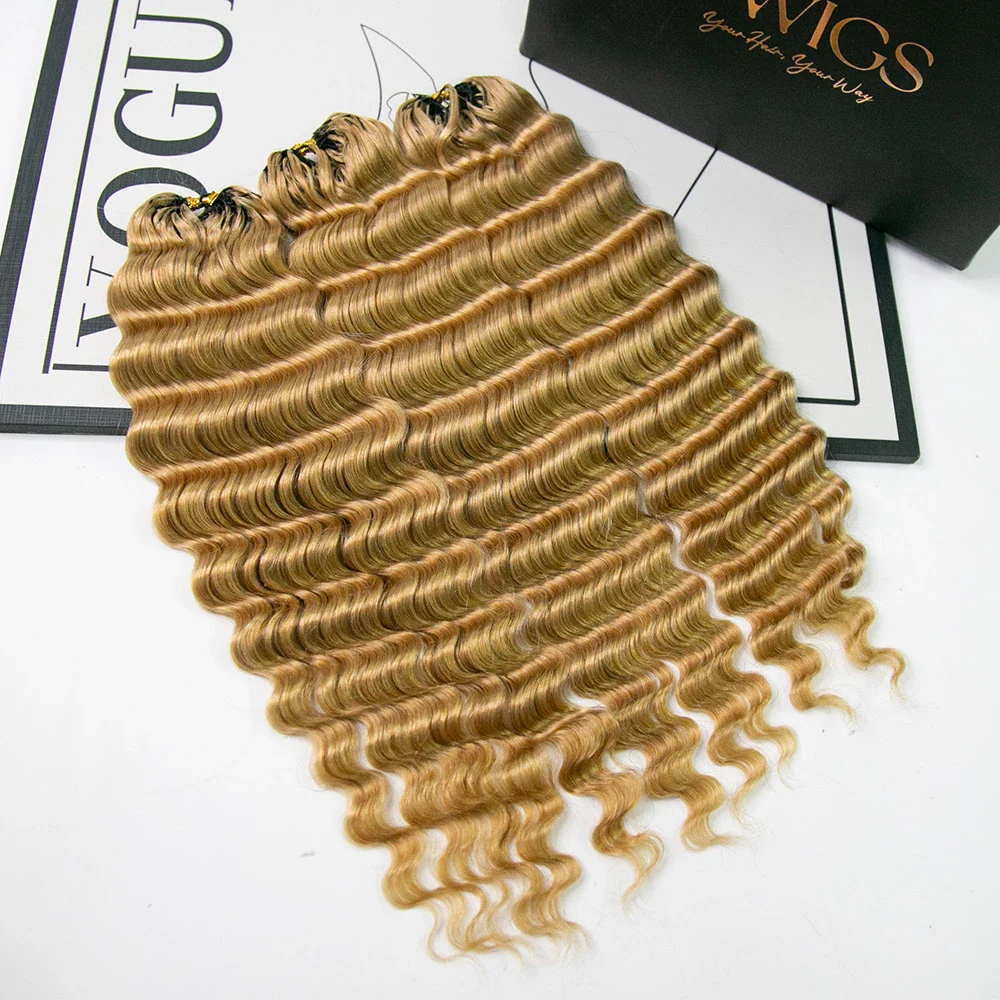 #27 Honey Blonde Deep Wave Human Crochet Hair