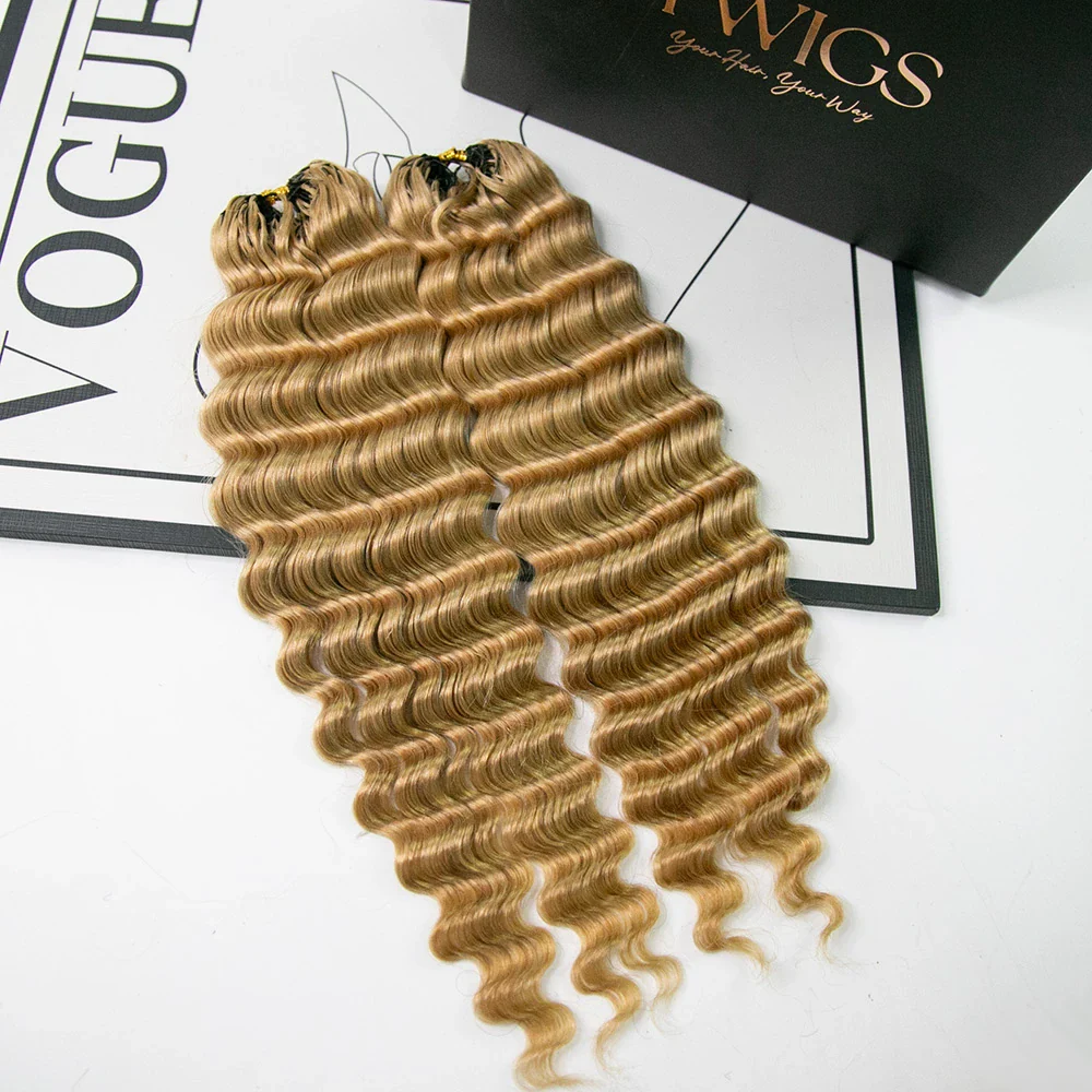 #27 Honey Blonde Deep Wave Human Crochet Hair - Image 2
