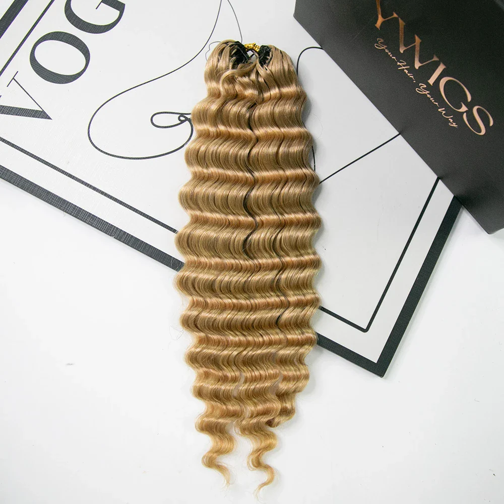 #27 Honey Blonde Deep Wave Human Crochet Hair - Image 5