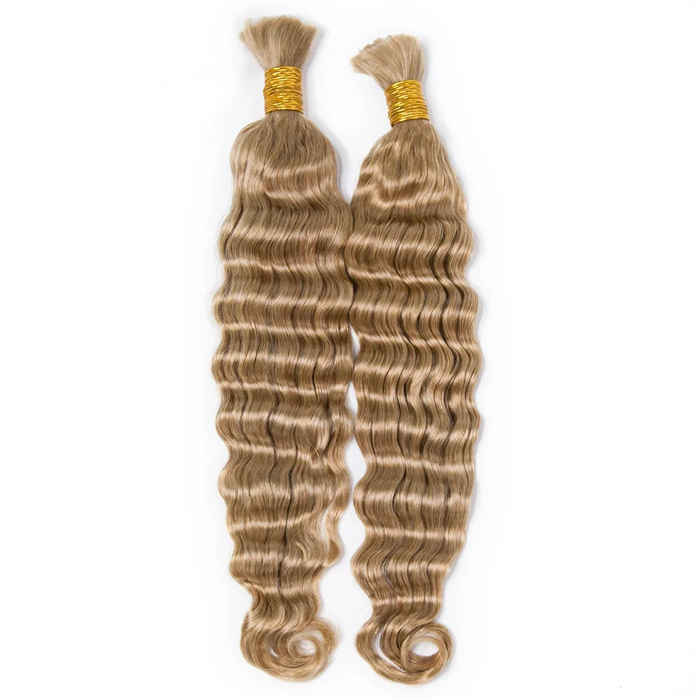#27 Honey Blonde Loose Deep Wave Bulk Hair Extensions for Braiding