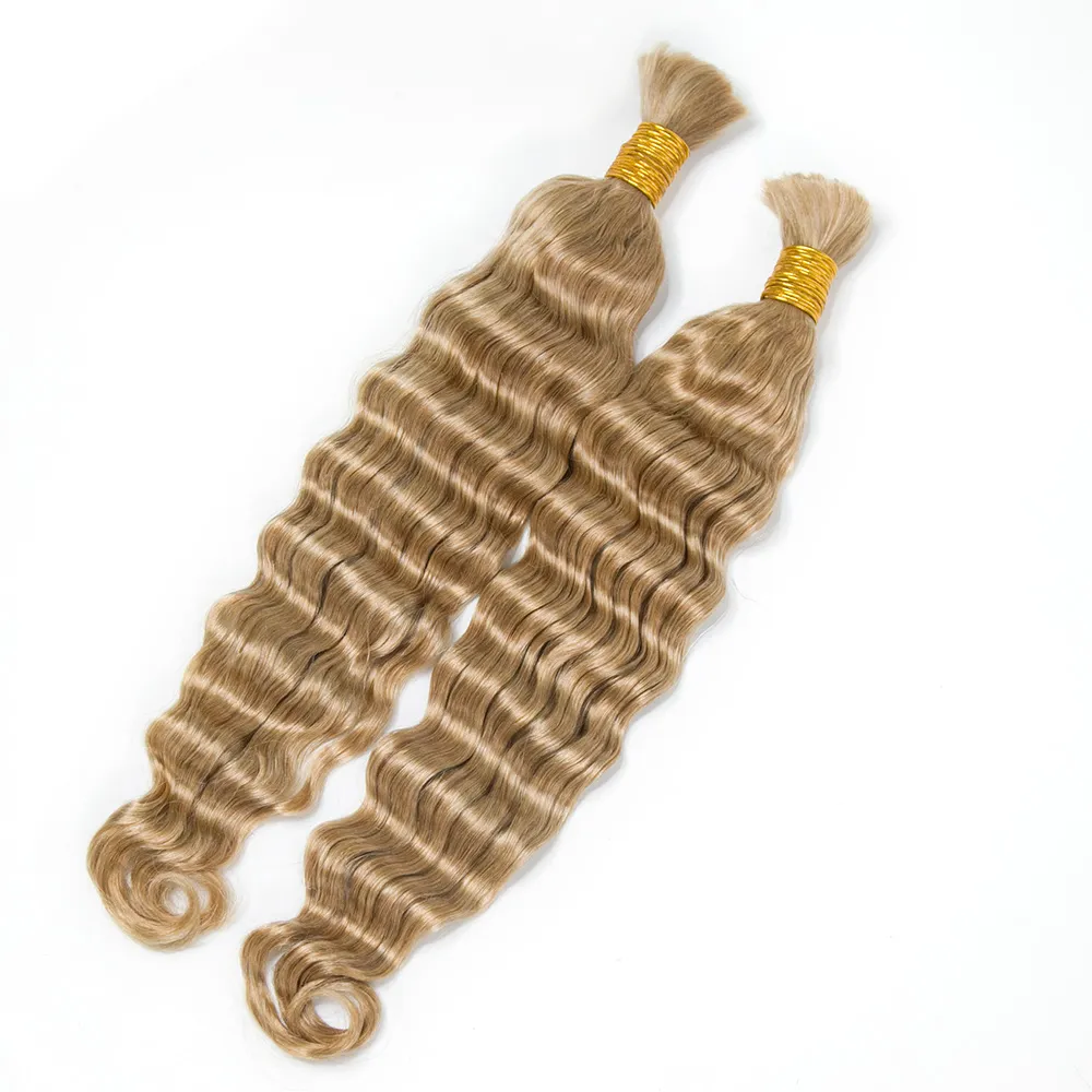 #27 Honey Blonde Loose Deep Wave Bulk Hair Extensions for Braiding - Image 2