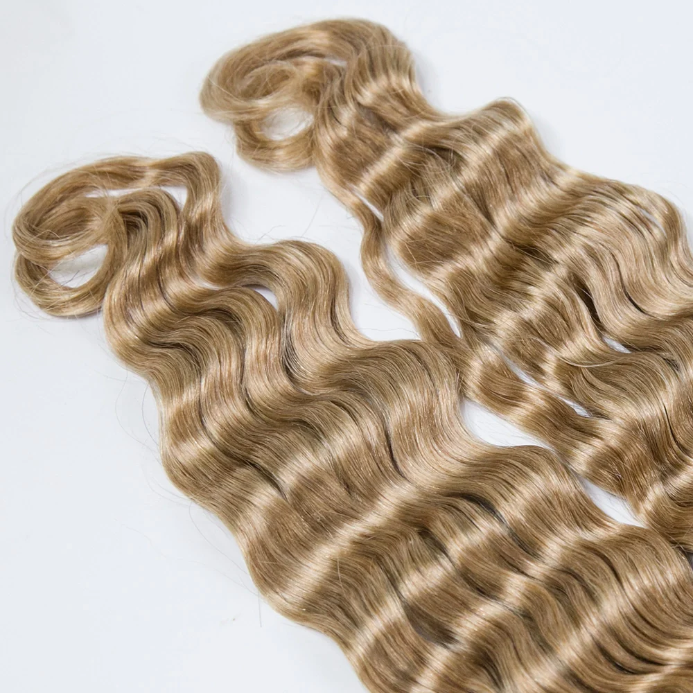 #27 Honey Blonde Loose Deep Wave Bulk Hair Extensions for Braiding - Image 4