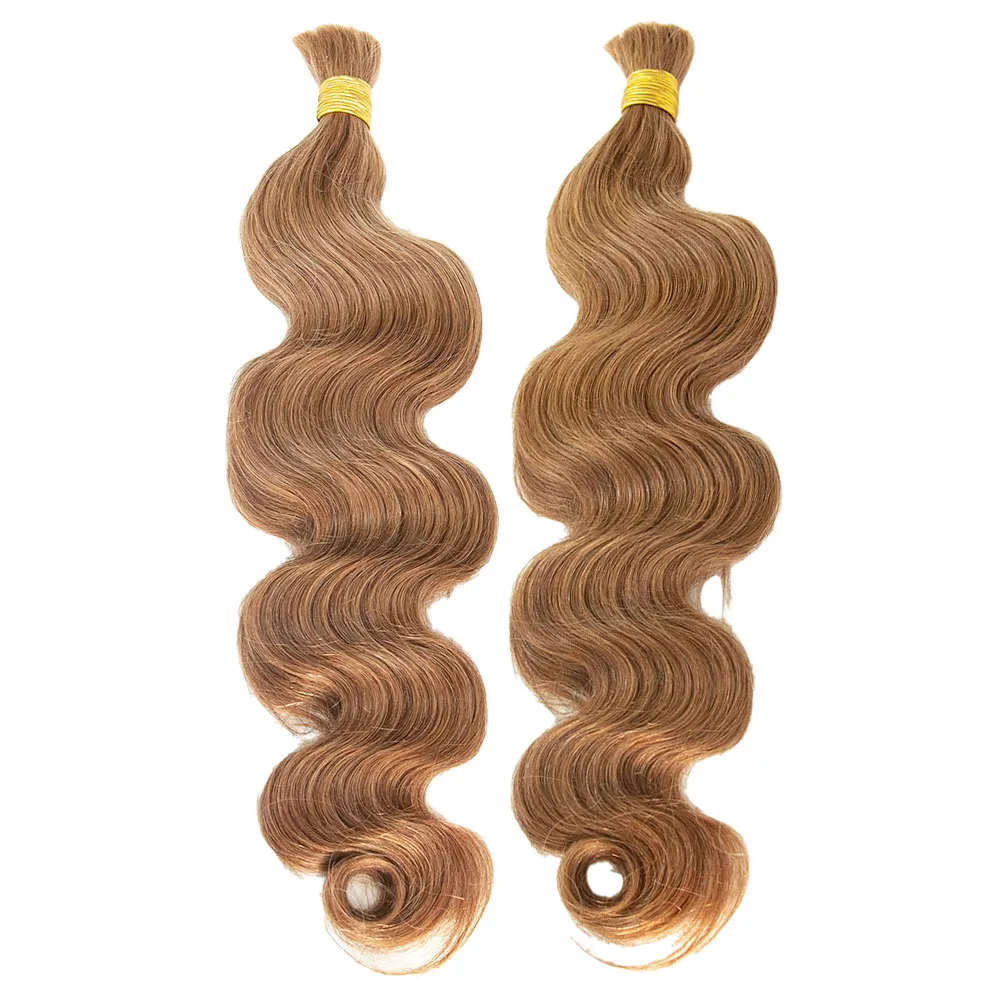 #30 Light Brown Body Wave Bulk Human Braiding Hair - Image 5