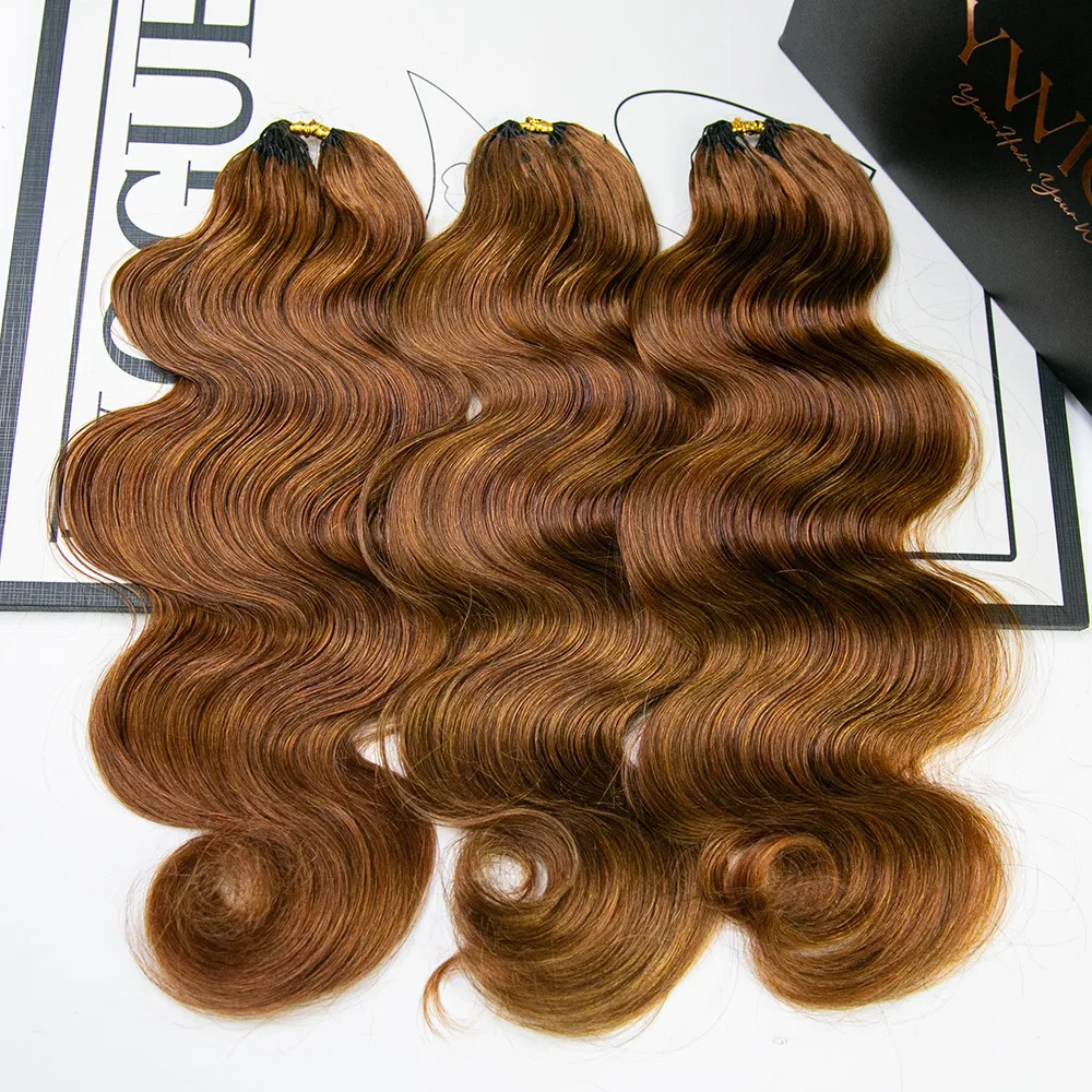 #30 Light Brown Body Wave Human Crochet Hair for Braiding - Image 2