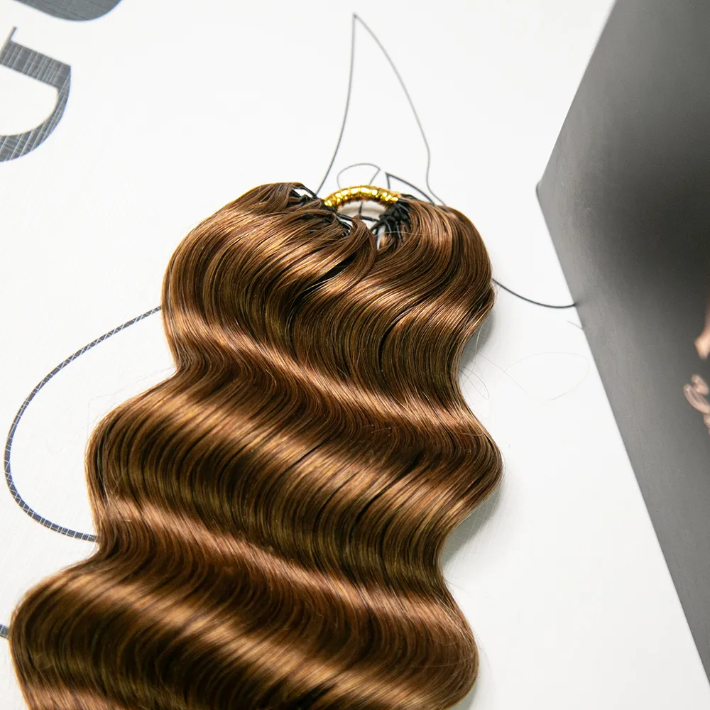 #30 Light Brown Loose Deep Wave Human Crochet Hair For Miracle Knot Braids - Image 3