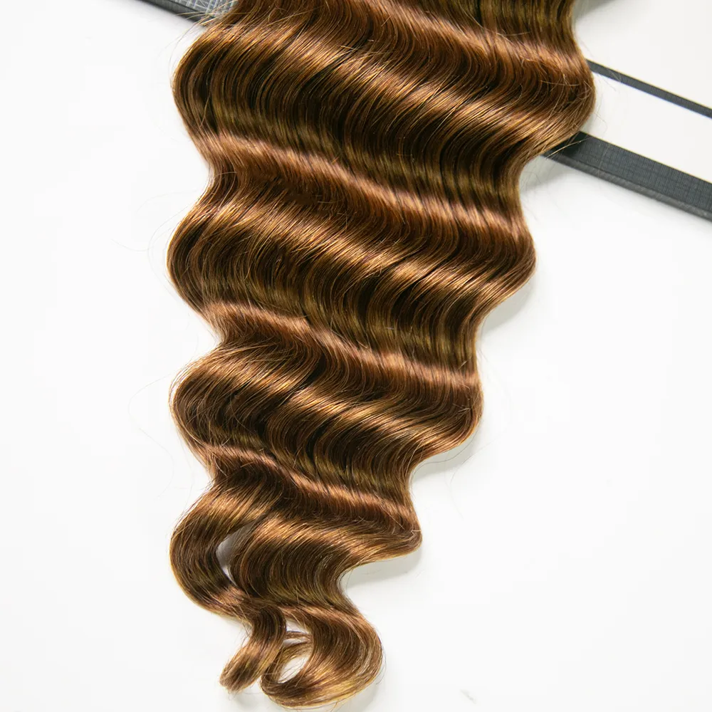 #30 Light Brown Loose Deep Wave Human Crochet Hair For Miracle Knot Braids - Image 4