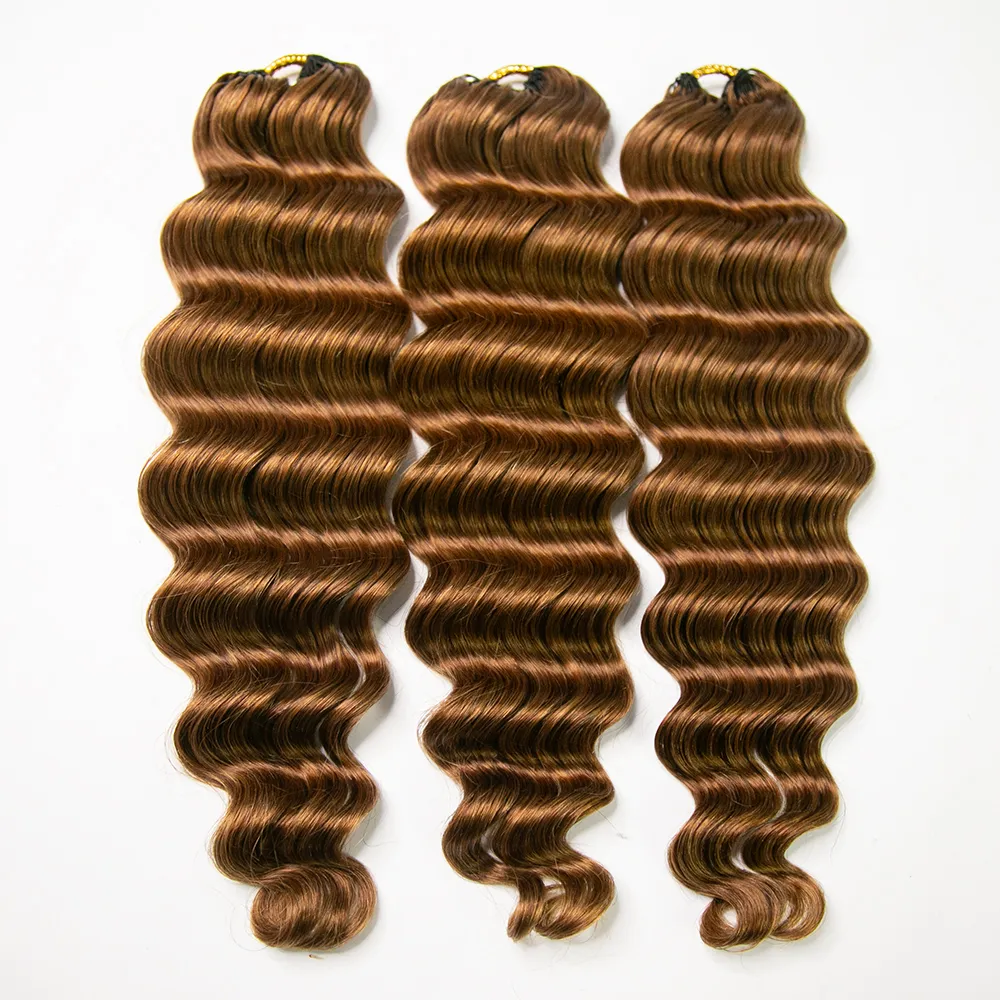 #30 Light Brown Loose Deep Wave Human Crochet Hair For Miracle Knot Braids - Image 5