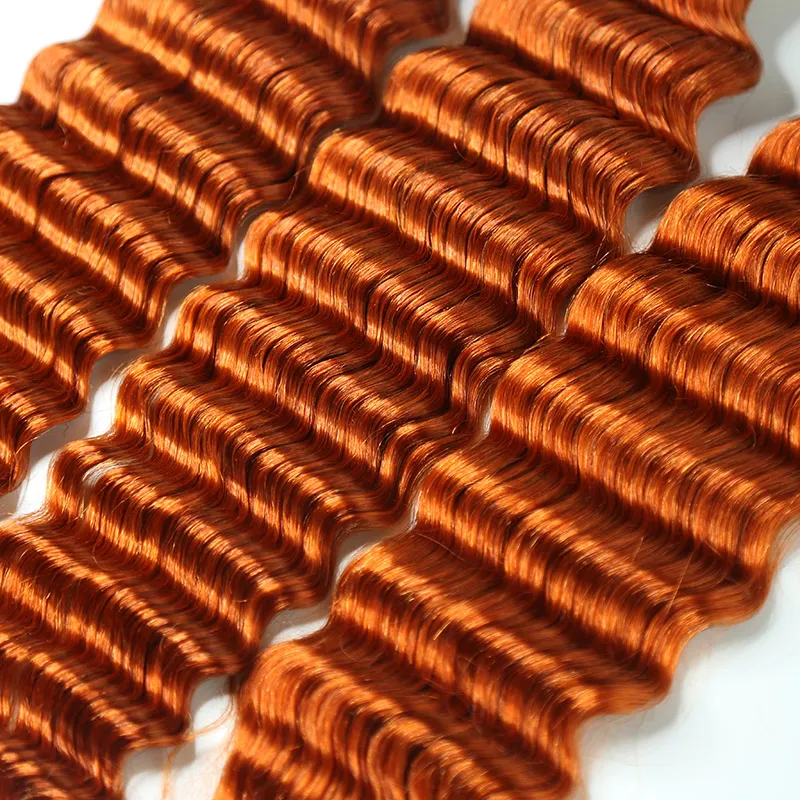 #350 Flaming Ginger Deep Wave Bulk Hair Extensions for Braiding - Image 11