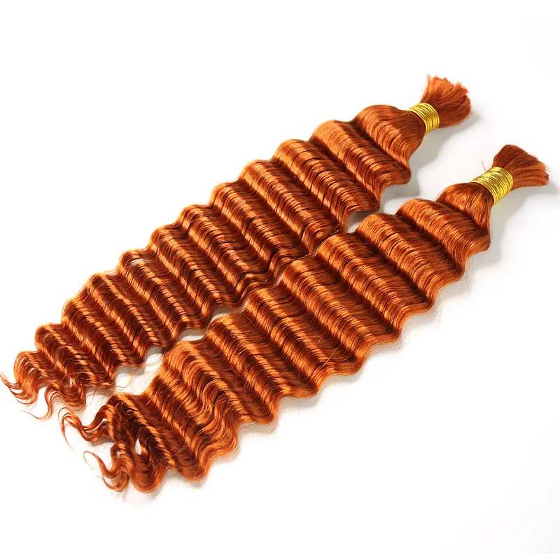 #350 Flaming Ginger Deep Wave Bulk Hair Extensions for Braiding - Image 8