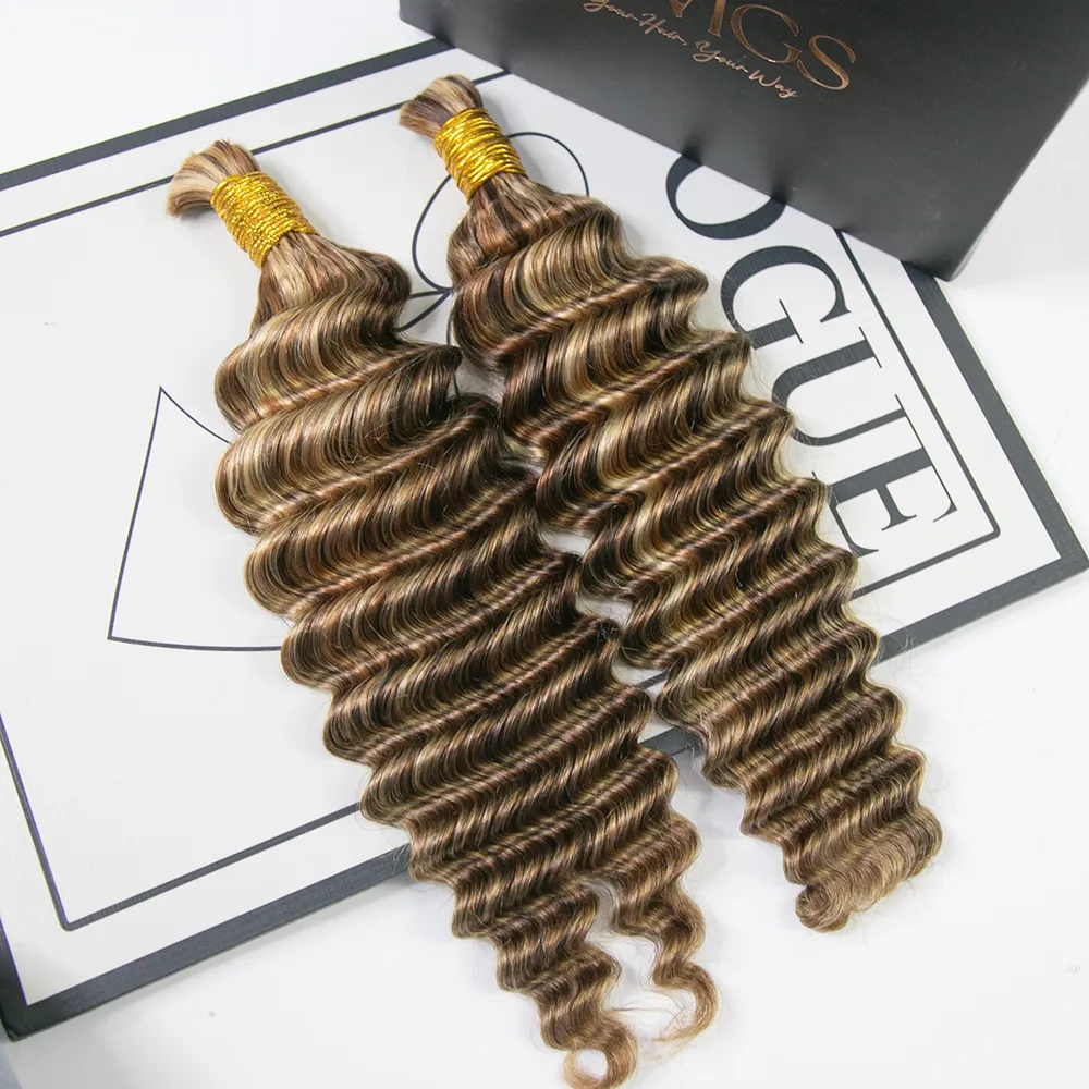 #4/27/30/613 Mix Color Blend Deep Wave Human Braiding Hair - Image 3