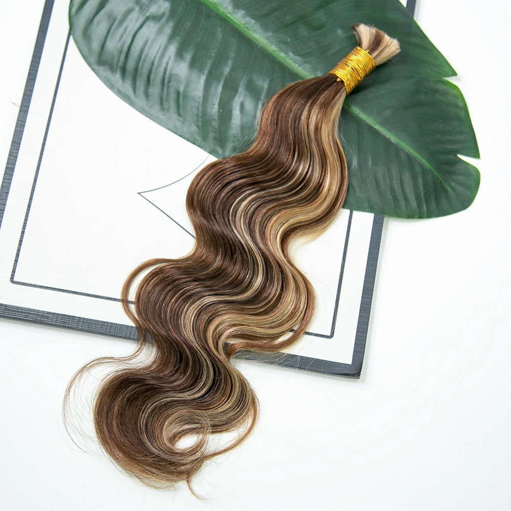 #4/#27/#30 Mix Color Blend Body Wave Bulk Human Braiding Hair - Image 4