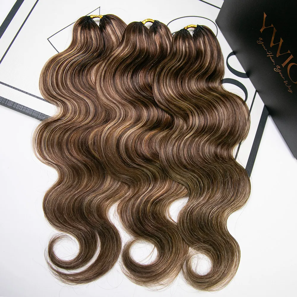 #4/27/30 Mix Color Blend Body Wave Human Crochet Hair - Image 4