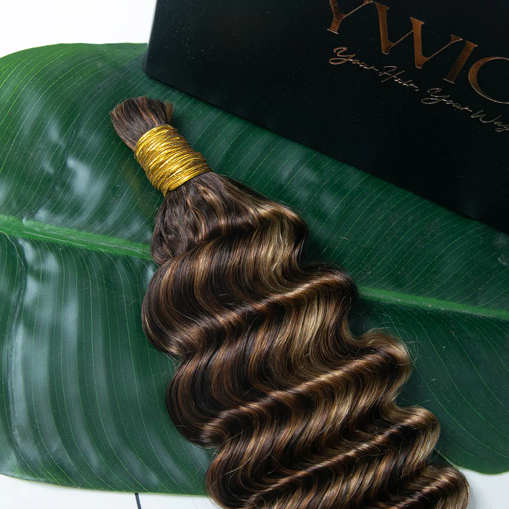 #4/#27/#30 Mix Color Blend Deep Wave Bulk Human Braiding Hair - Image 7