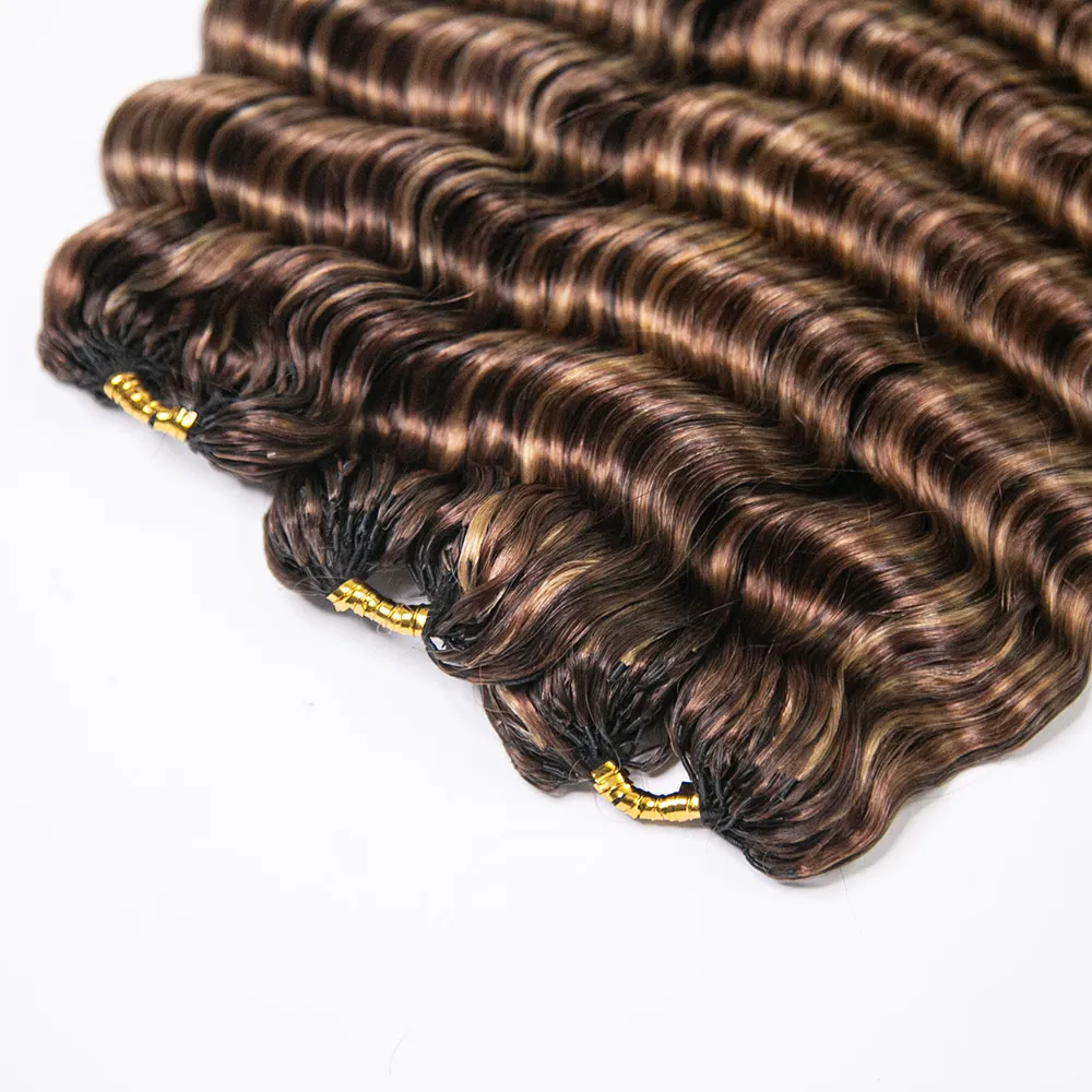 #4/27/30 Mix Color Blend Deep Wave Human Crochet Hair - Image 3