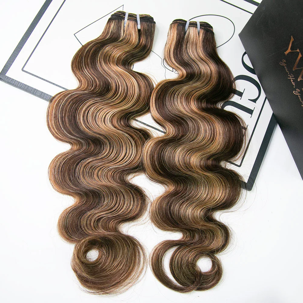 #4/#27/#30 Mix Color Blend Double Drawn Burmese Body Wave Weft Bundles - Image 3