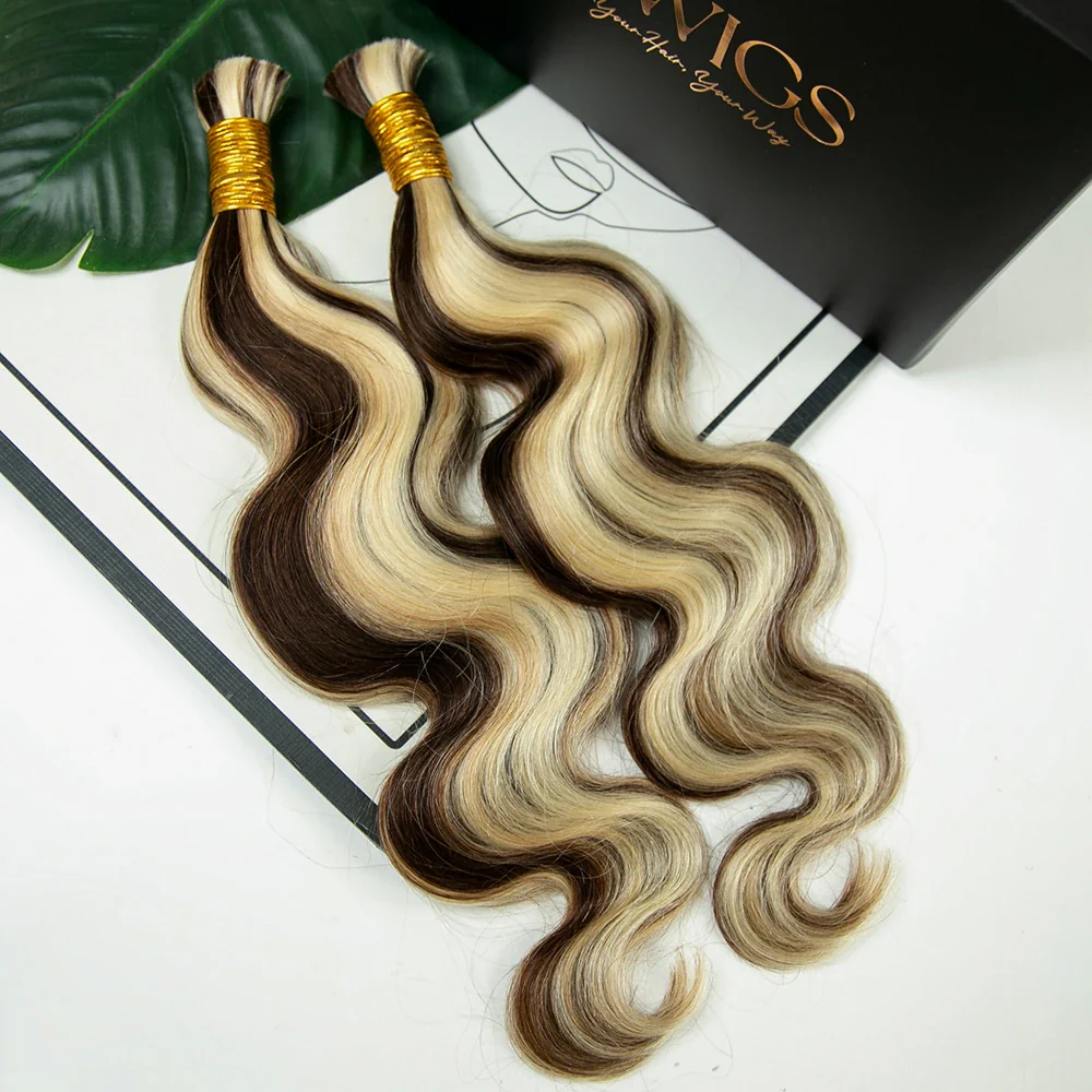 #4/#27/#613 Mix Color Blend Body Wave Bulk Human Braiding Hair