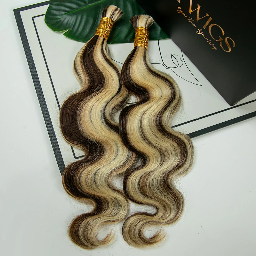#4/#27/#613 Mix Color Blend Body Wave Bulk Human Braiding Hair - Image 2