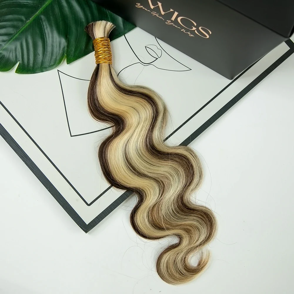 #4/#27/#613 Mix Color Blend Body Wave Bulk Human Braiding Hair - Image 4