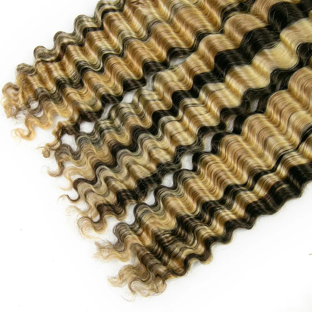 #4/#27/#613 Mix Color Blend Deep Wave Bulk Human Braiding Hair - Image 3