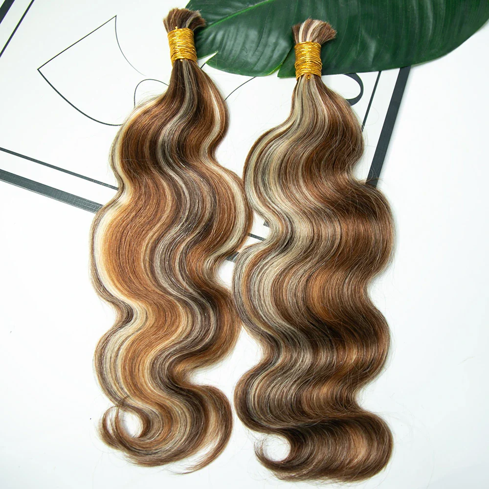 #4/#30/#613 Mix Color Blend Body Wave Bulk Human Braiding Hair - Image 3