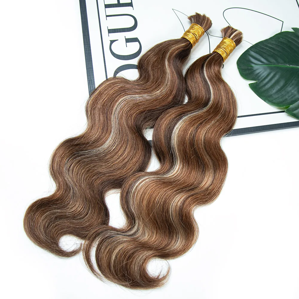 #4/#30/#613 Mix Color Blend Body Wave Bulk Human Braiding Hair - Image 4