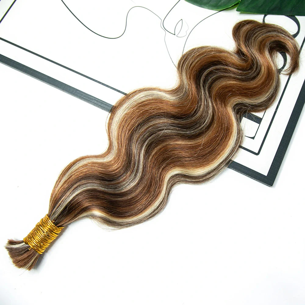 #4/#30/#613 Mix Color Blend Body Wave Bulk Human Braiding Hair - Image 8
