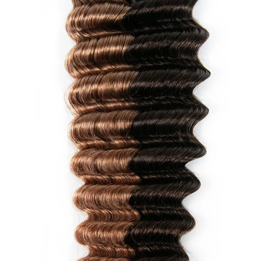 #4/#30 Mix Color Blend Deep Wave Crochet Human Hair - Image 3