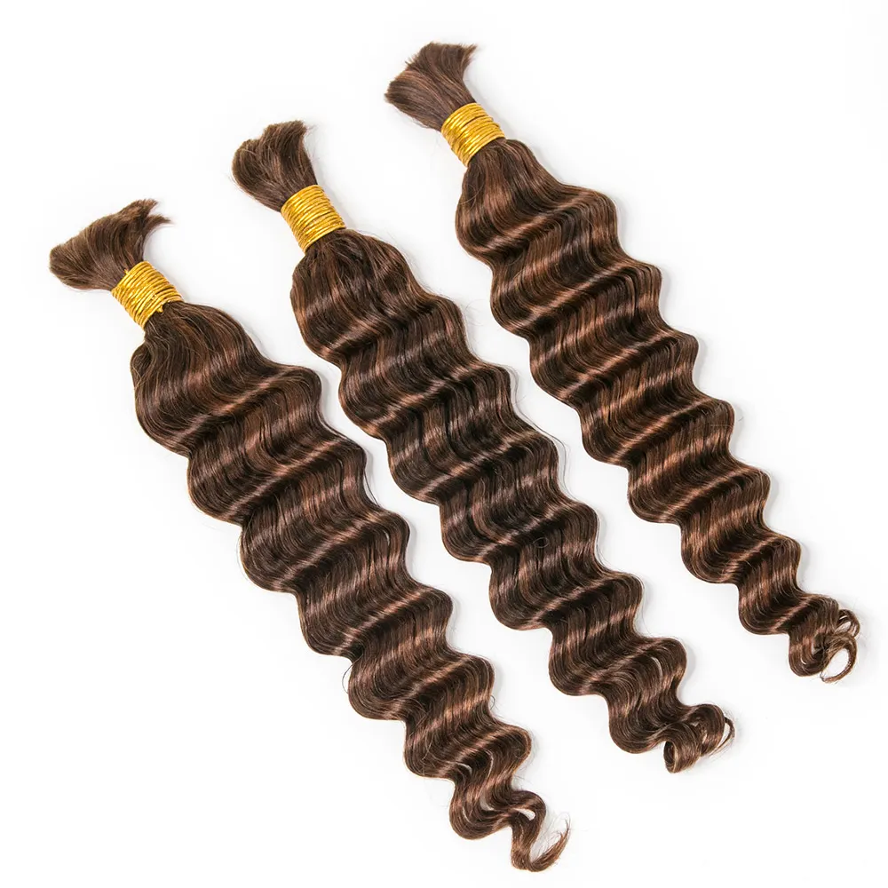 #4/#30 Mix Color Blend Loose Deep Wave Bulk Human Braiding Hair - Image 6