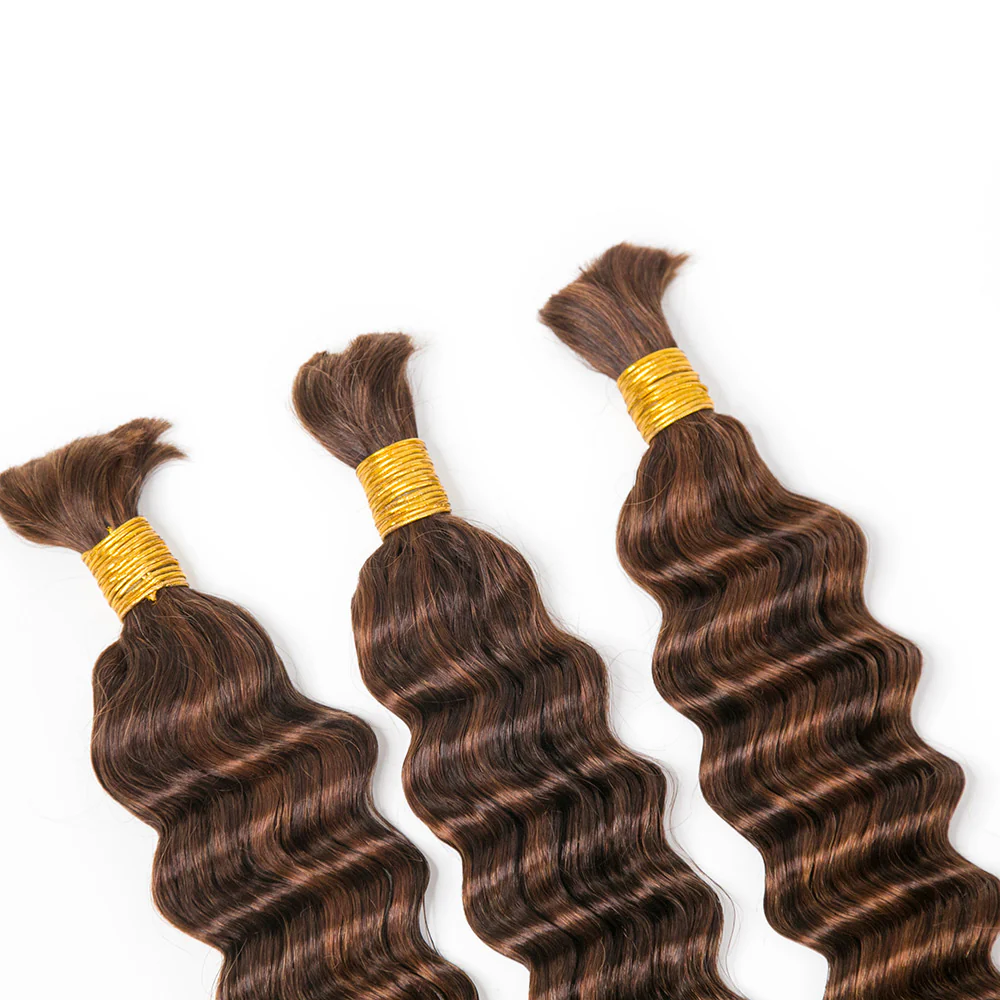 #4/#30 Mix Color Blend Loose Deep Wave Bulk Human Braiding Hair - Image 7