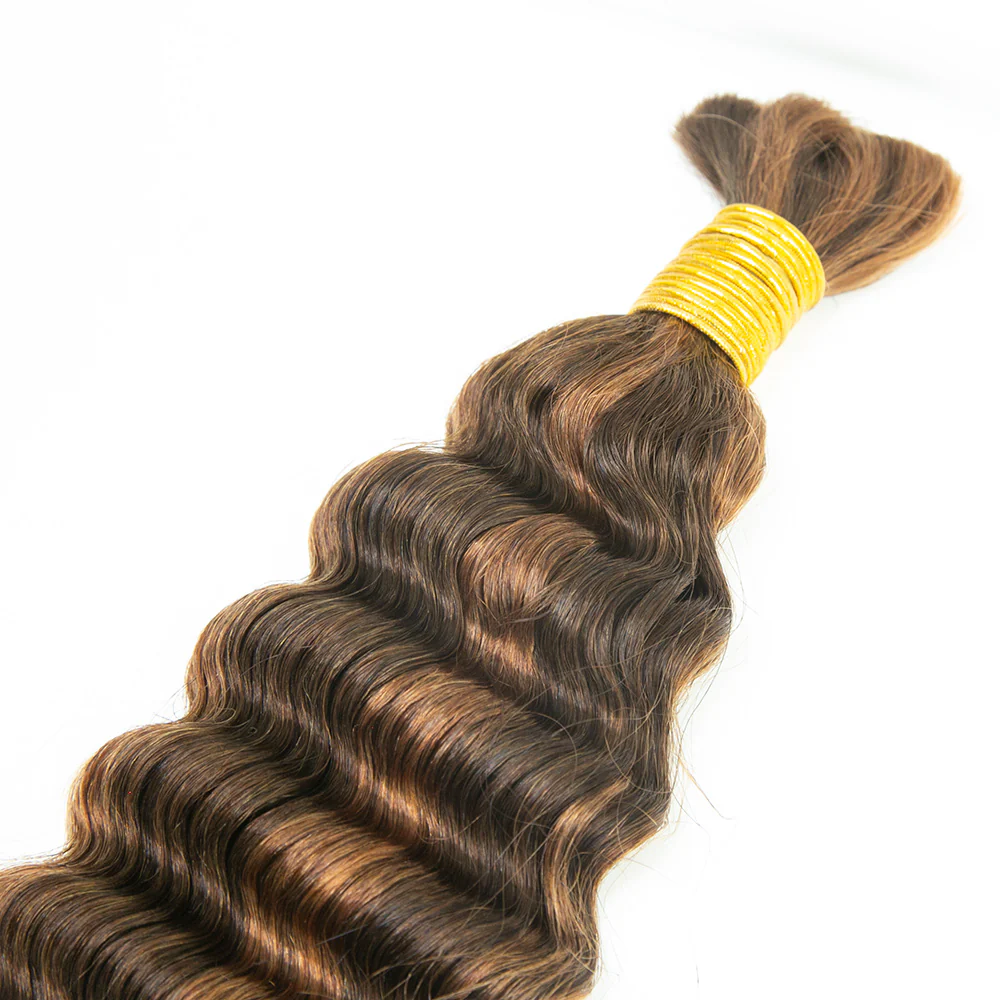 #4/#30 Piano Color Deep Wave Bulk Hair Extensions for Braiding - Image 4