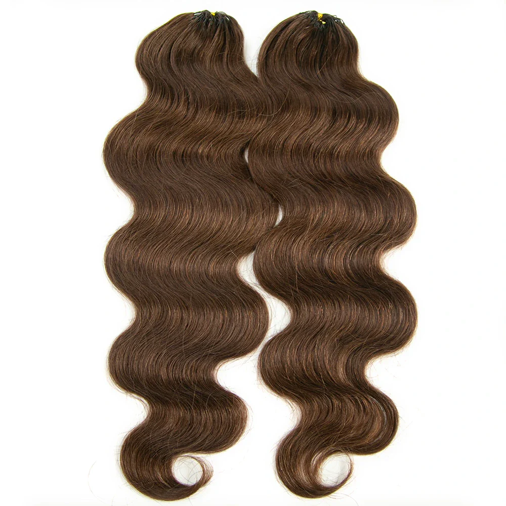 #4 Medium Brown Body Wave Human Crochet Hair - Image 3