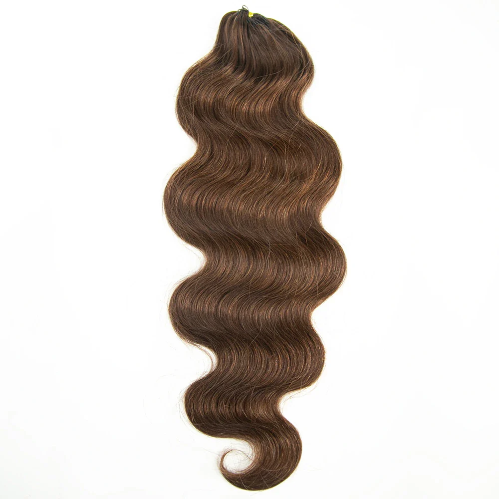 #4 Medium Brown Body Wave Human Crochet Hair - Image 5