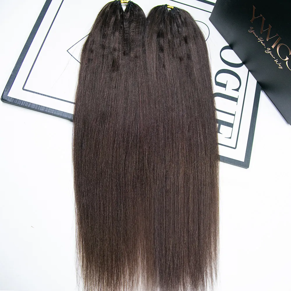 #4 Medium Brown Light Yaki Human Crochet Hair