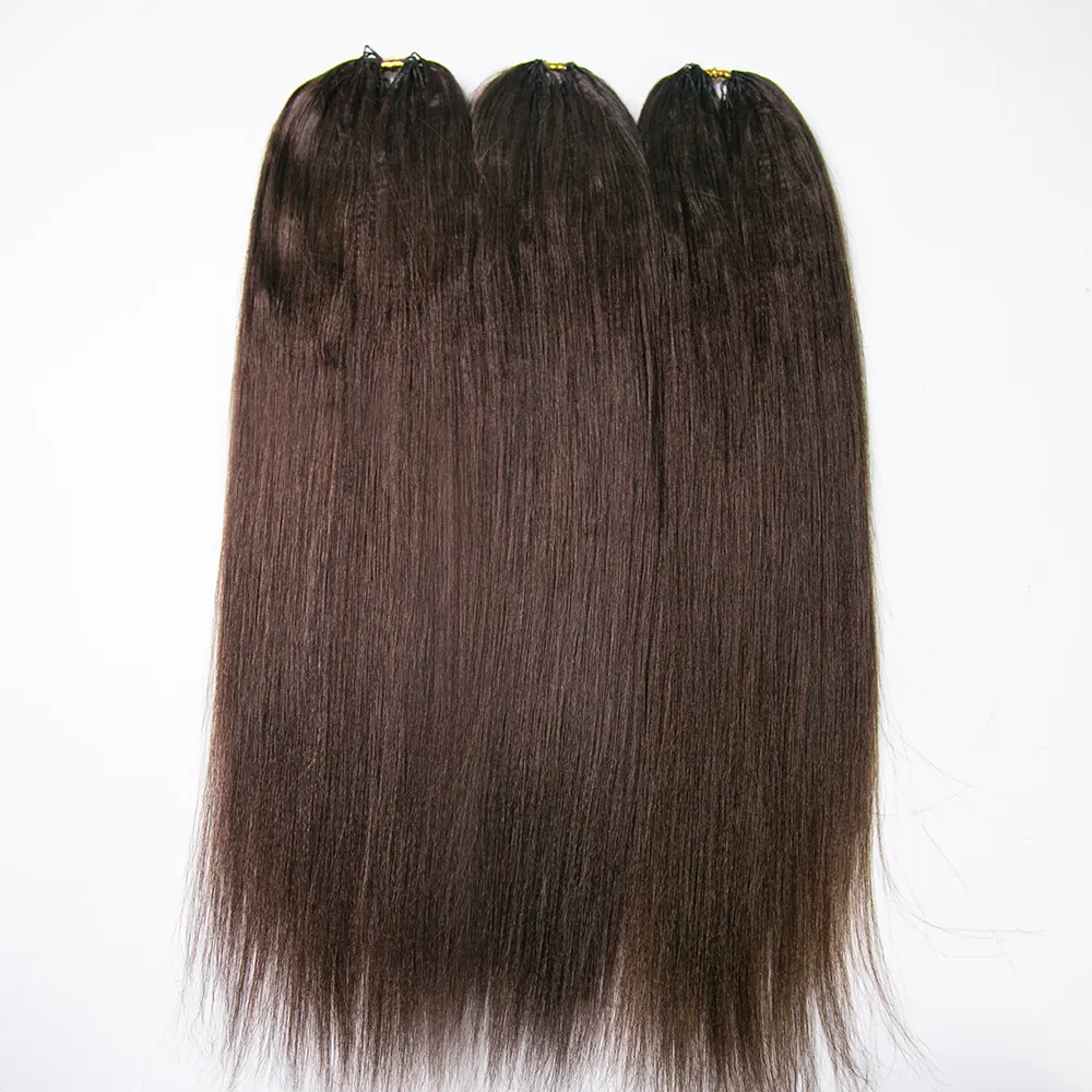 #4 Medium Brown Light Yaki Human Crochet Hair - Image 2