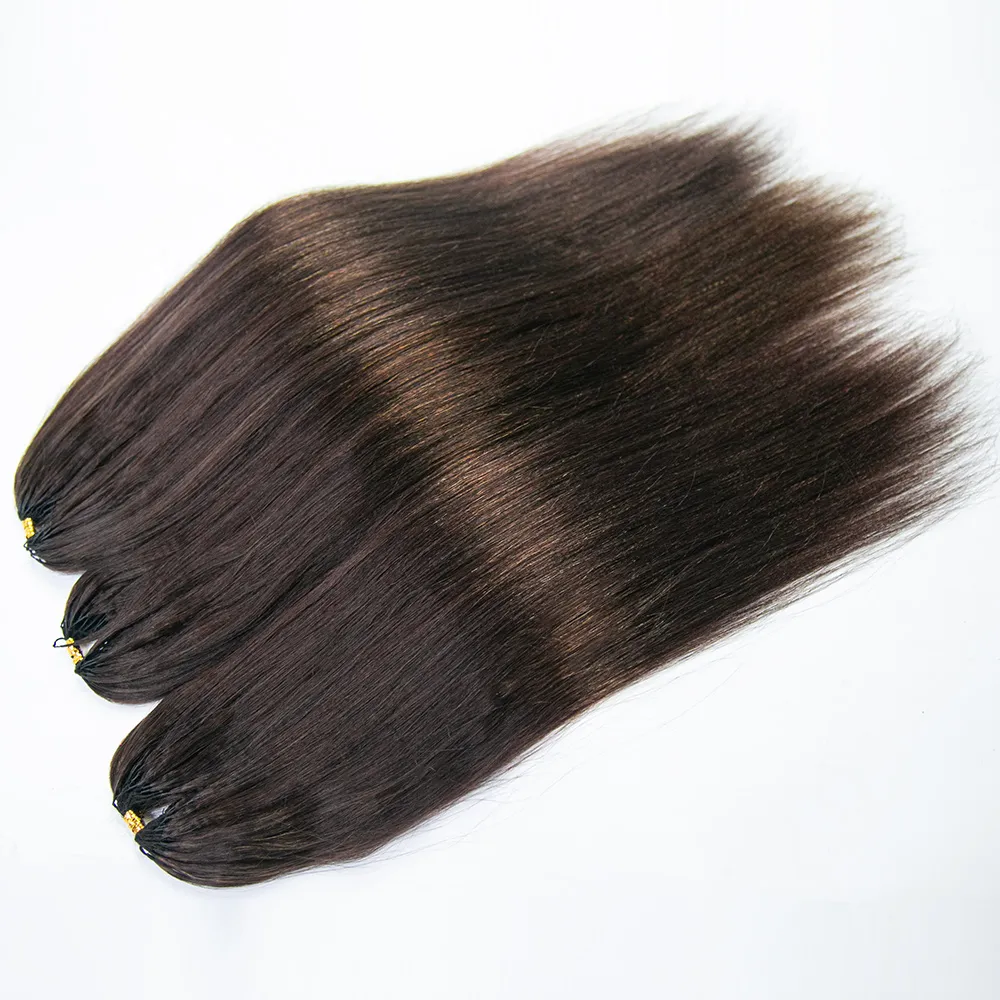 #4 Medium Brown Light Yaki Human Crochet Hair - Image 3
