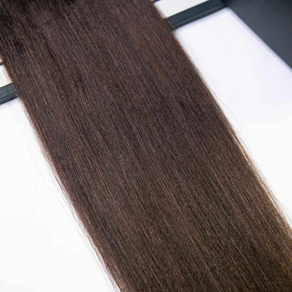 #4 Medium Brown Light Yaki Human Crochet Hair - Image 4