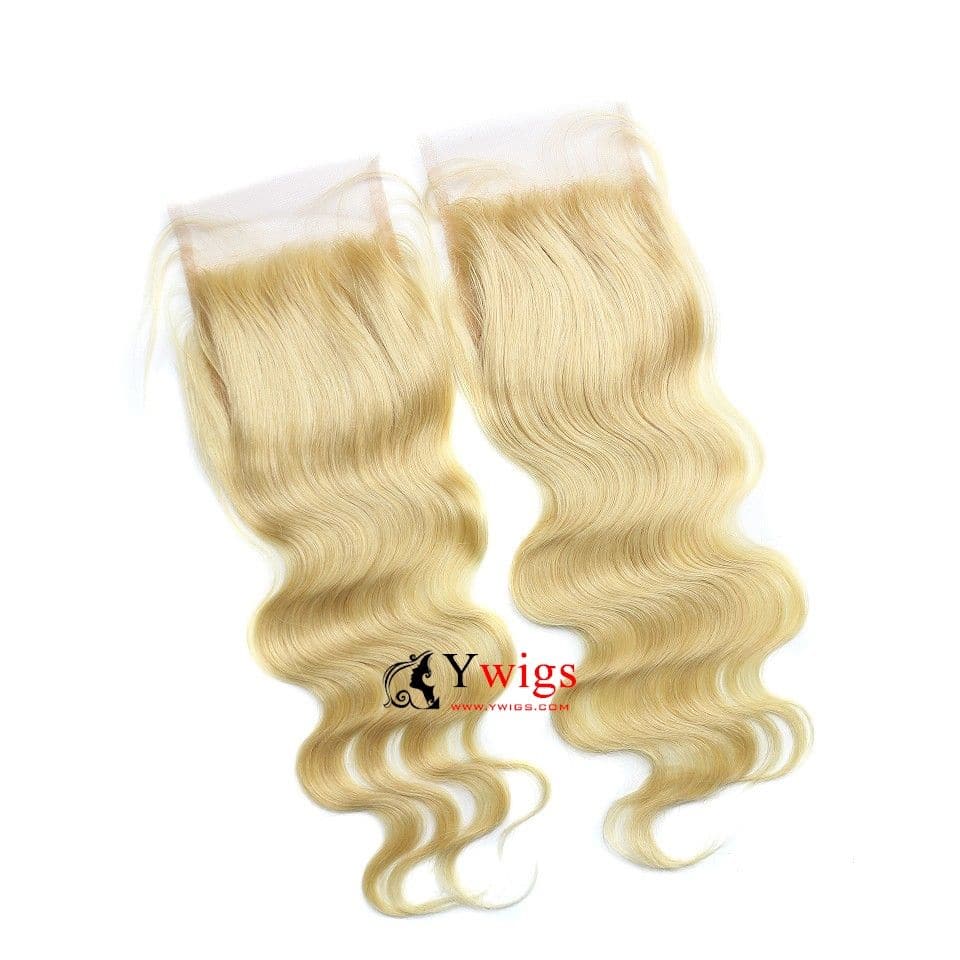 #613 Blonde Body Wave Brazilian Hair 4x4 Lace Closure LSB04-#613 - Image 3