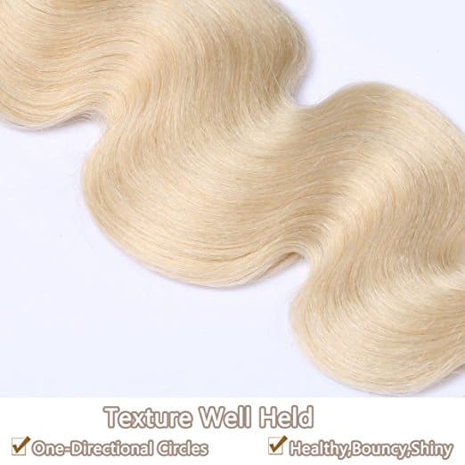 #613 Blonde Body Wave Brazilian Hair Bundles with HD Lace 13x4 Lace Frontal - Image 5