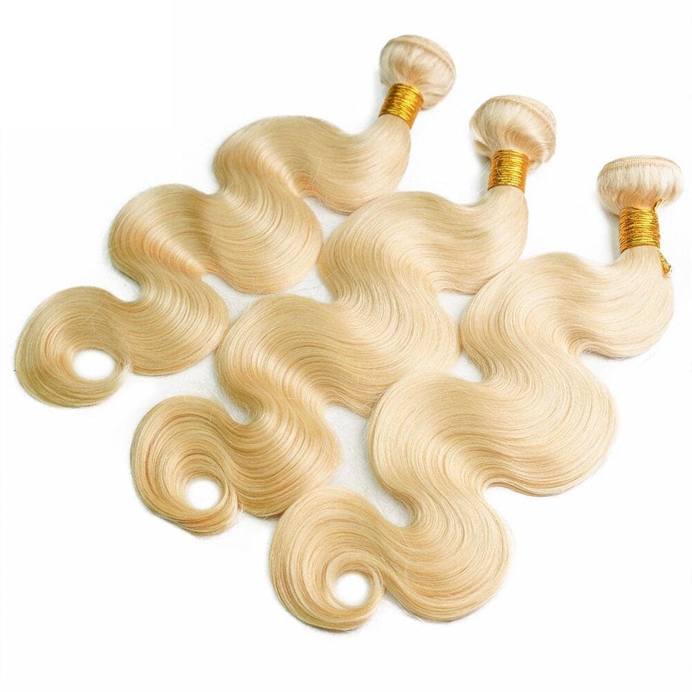 #613 Blonde Body Wave Brazilian Hair Bundles with 4x4 Lace Closure PSP04-#613 - Image 3