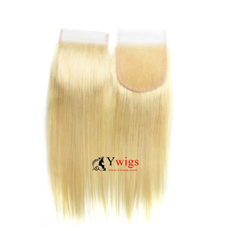 #613 Blonde Straight Brazilian Hair 4x4 Lace Closure LSP01-#613 - Image 3