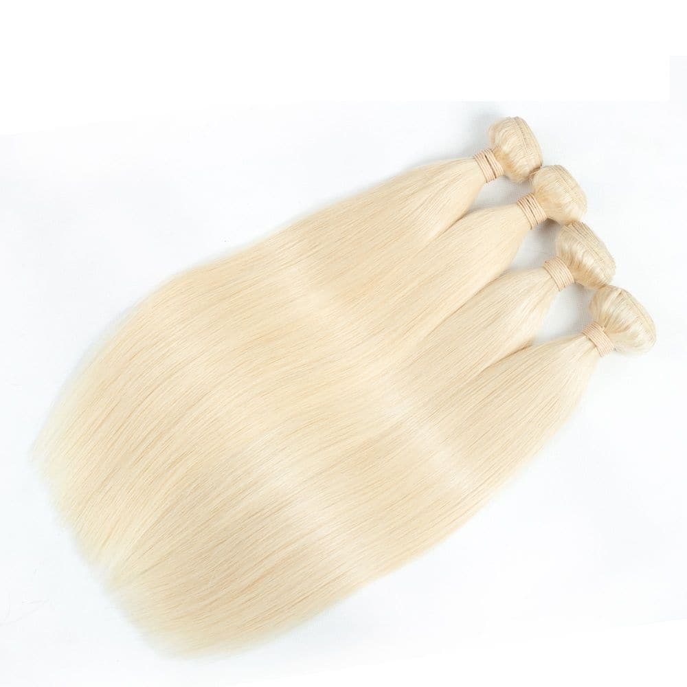 #613 Blonde Straight Brazilian Hair Bundles with HD Lace 13x4 Lace Frontal PLB01-#613 - Image 5