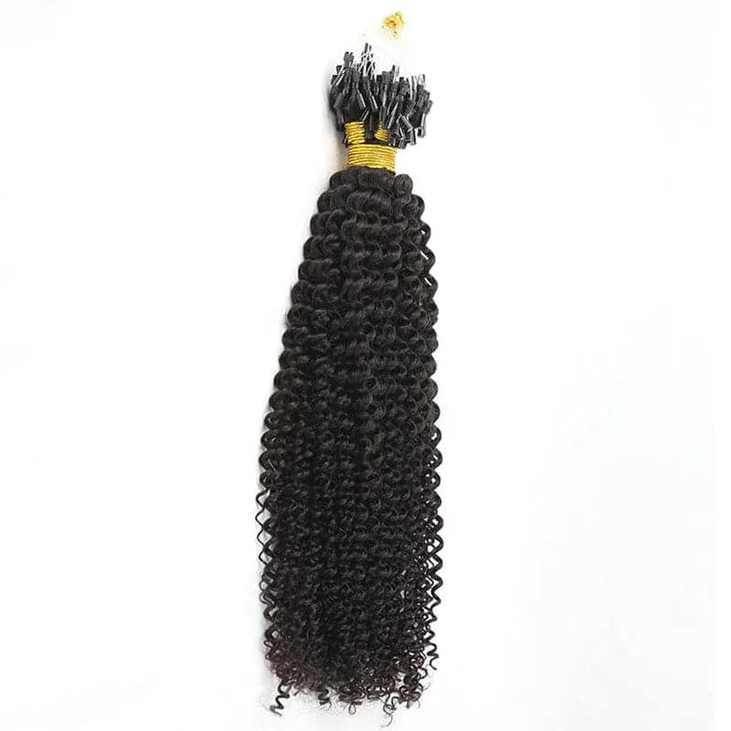 Natural Color Afro Kink Curly Micro Loop Hair Extension - Image 3