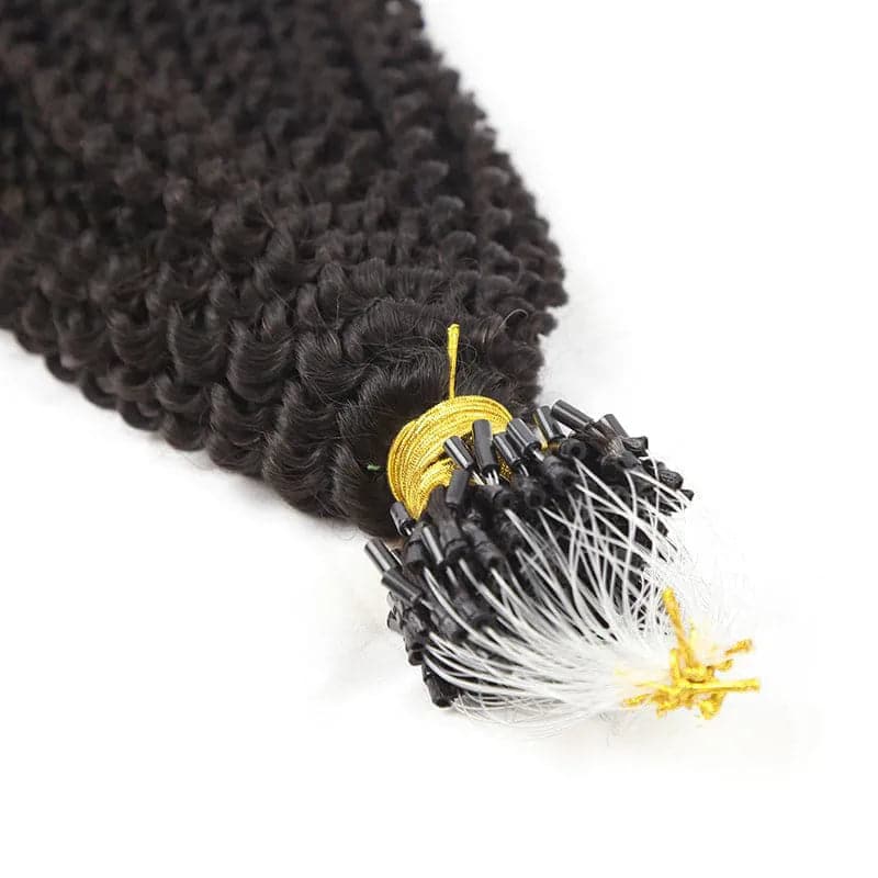 Natural Color Afro Kink Curly Micro Loop Hair Extension - Image 4