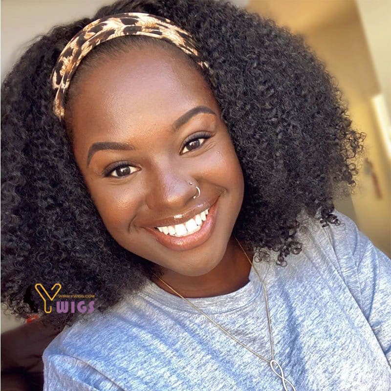 Ashley Kinky Curly Human Hair Headband Wig - Image 3