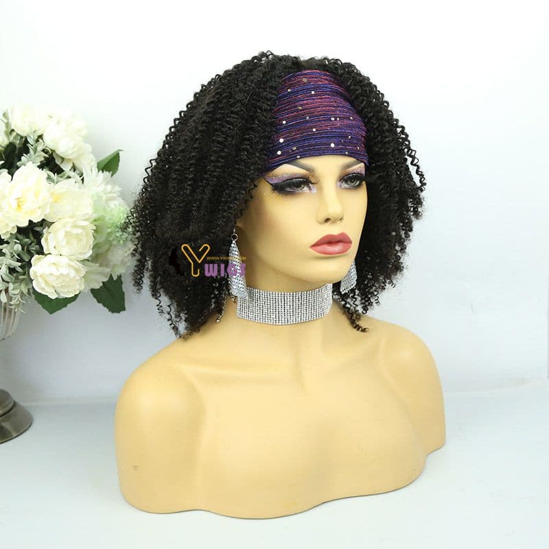 Ashley Kinky Curly Human Hair Headband Wig - Image 8