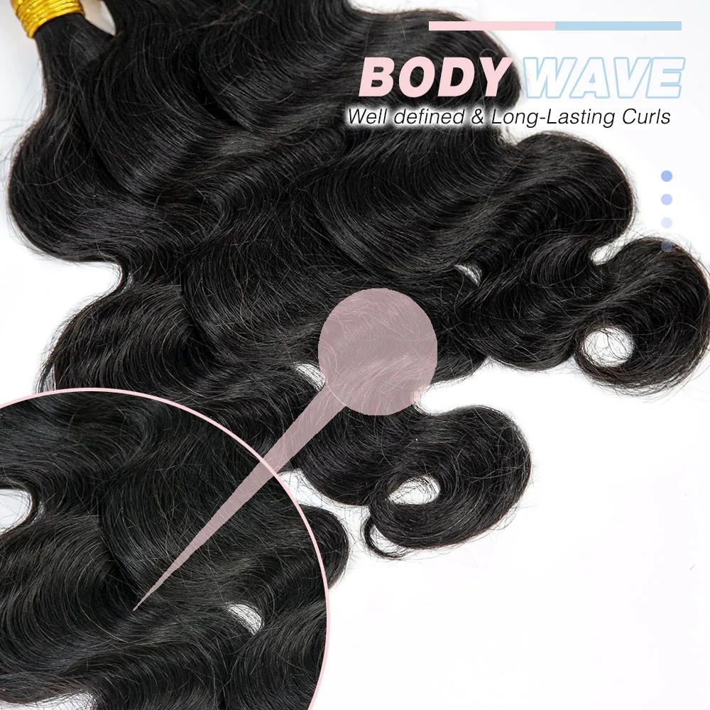 Body Wave Bulk Hair Extensions for Braiding - Image 5