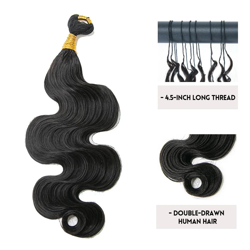 Body Wave Feather Crochet Boho Hair for Braiding - Image 3
